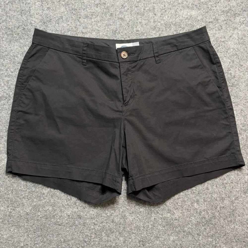 Old Navy Women’s Black Chino‎ Shorts Size 12 Stretch Cotton